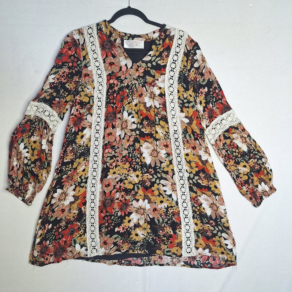 Southern Charm Clothing Tunic Dress Sz M Fall Cottage Prairie Fairy Festival